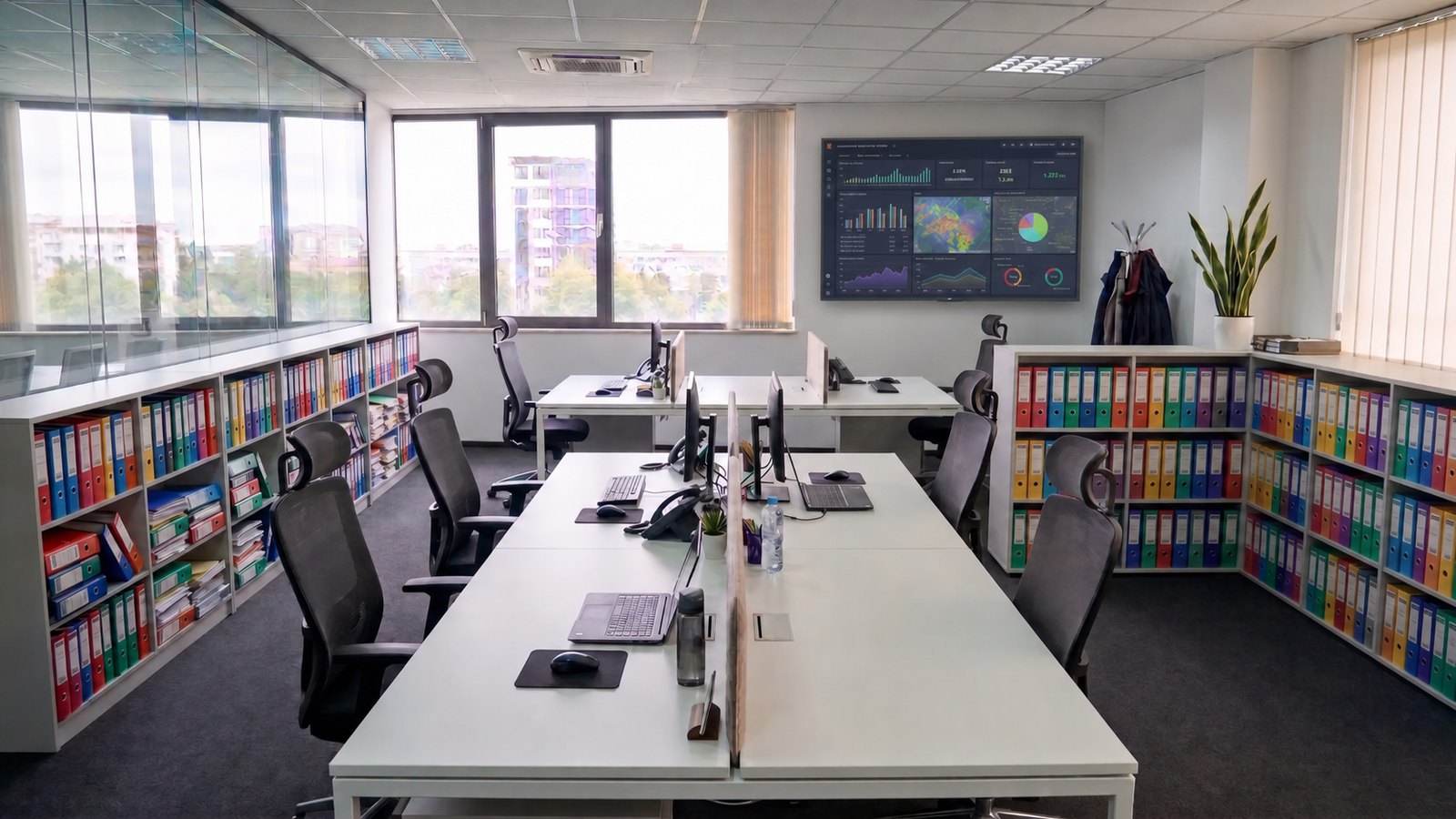 Office concept — meeting and library configuration